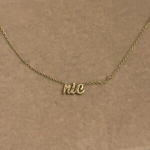 BNWT Baby Gold 14k Solid Yellow Gold Name Necklace - nic